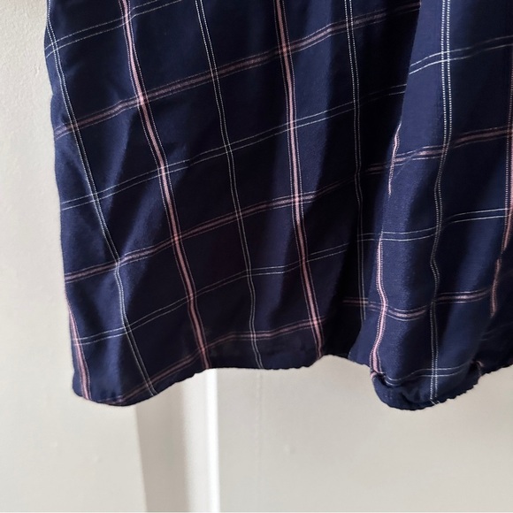 Old Navy Blue Plaid Waist-Defined Flutter-Sleeve Dress Women’s Size Large EUC - Picture 7 of 15